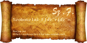 Szoboszlai Flórián névjegykártya